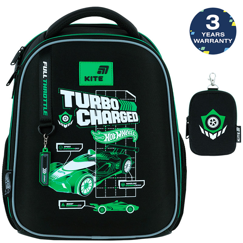 School backpack hard shaped Kite Education Hot Wheels HW26-555S