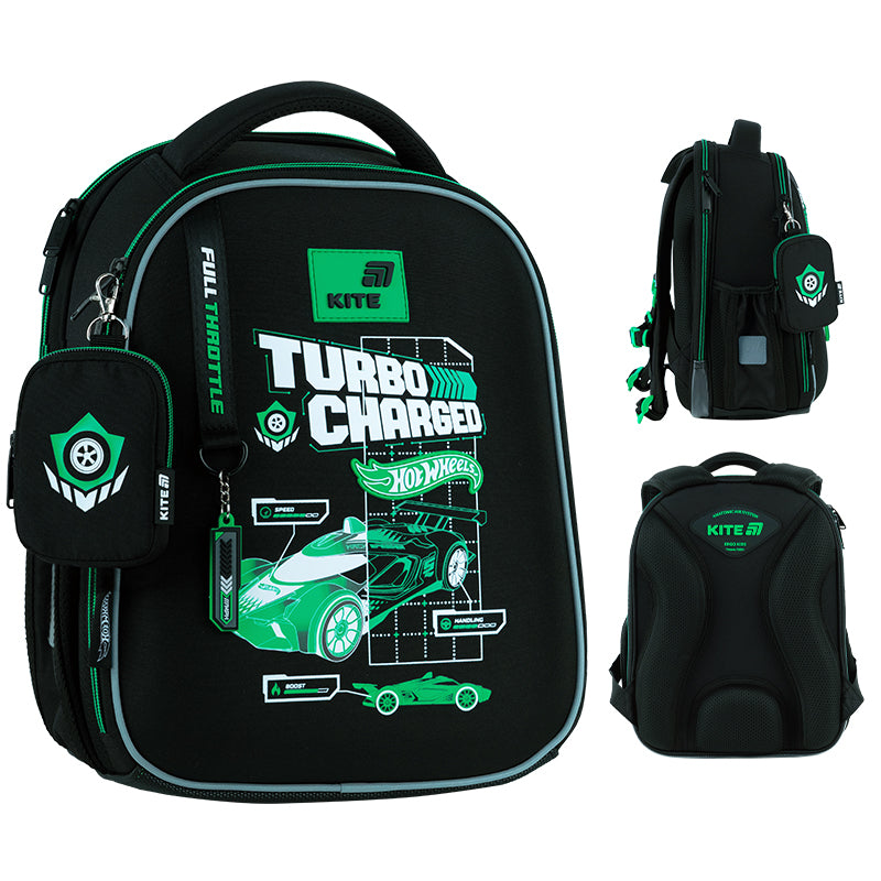 School backpack hard shaped Kite Education Hot Wheels HW26-555S