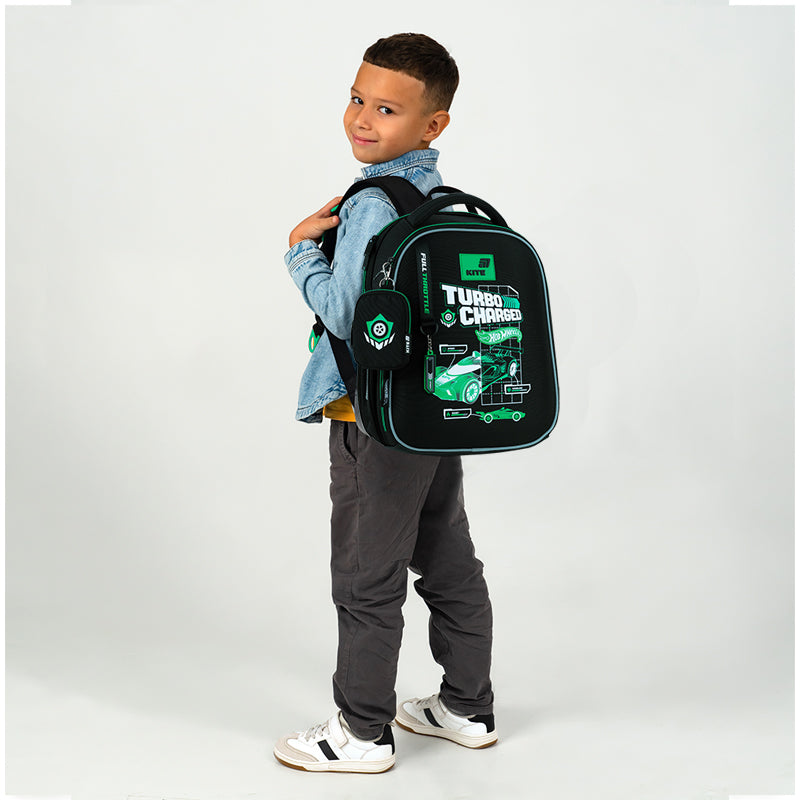 School backpack hard shaped Kite Education Hot Wheels HW26-555S