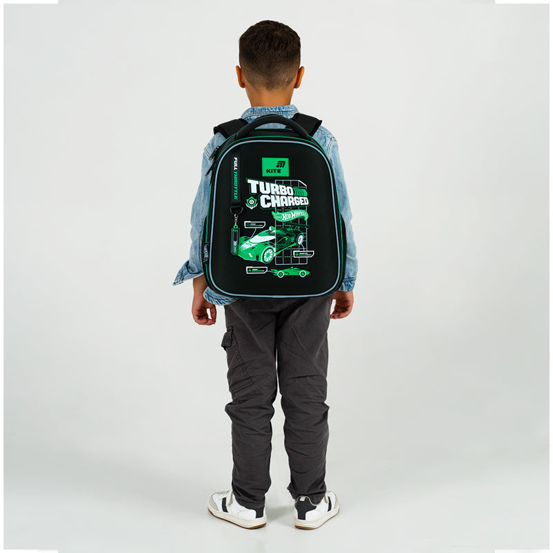 School backpack hard shaped Kite Education Hot Wheels HW26-555S