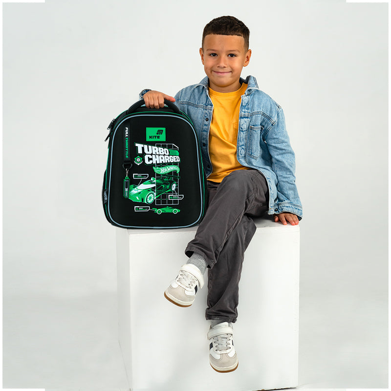 School backpack hard shaped Kite Education Hot Wheels HW26-555S