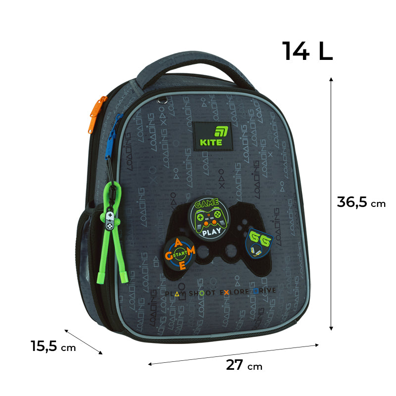 School backpack hard shaped Kite Education Good Game K26-555S-5