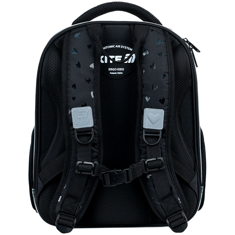 School backpack hard shaped Kite Education Black&Silver K26-556M-2
