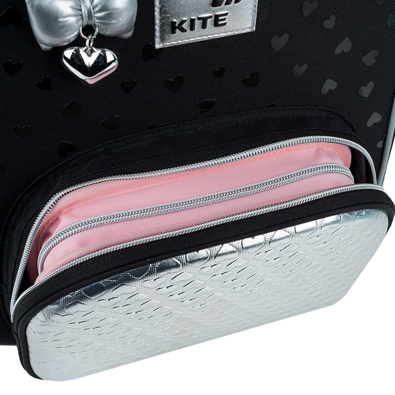 School backpack hard shaped Kite Education Black&Silver K26-556M-2