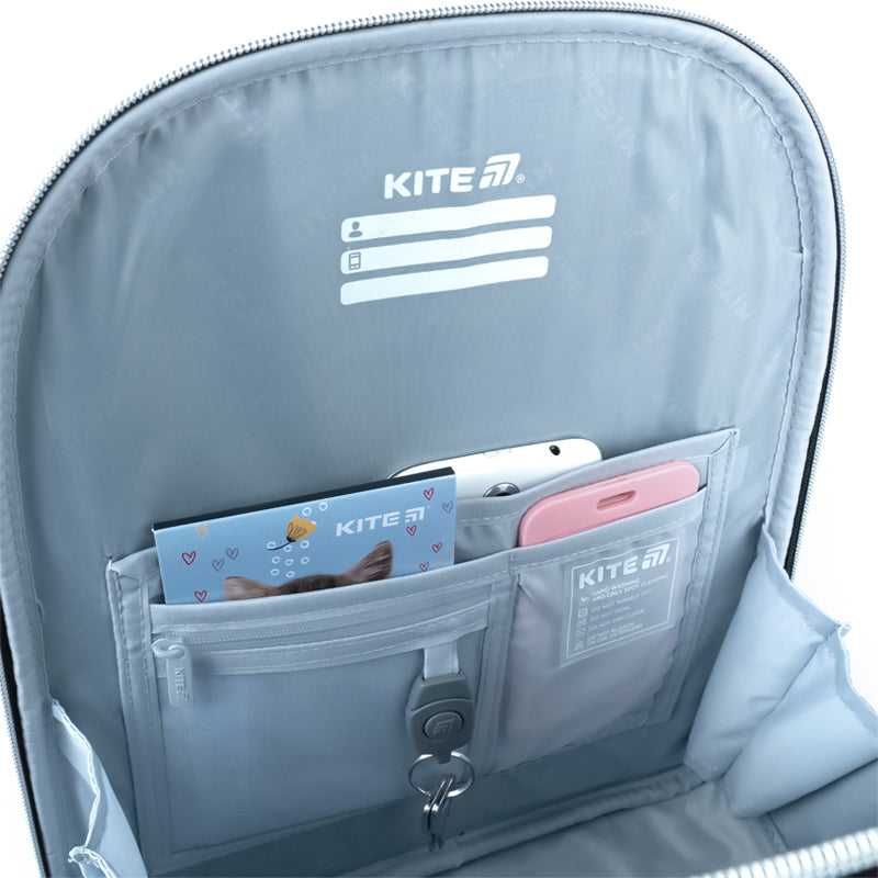 School backpack hard shaped Kite Education Black&Silver K26-556M-2