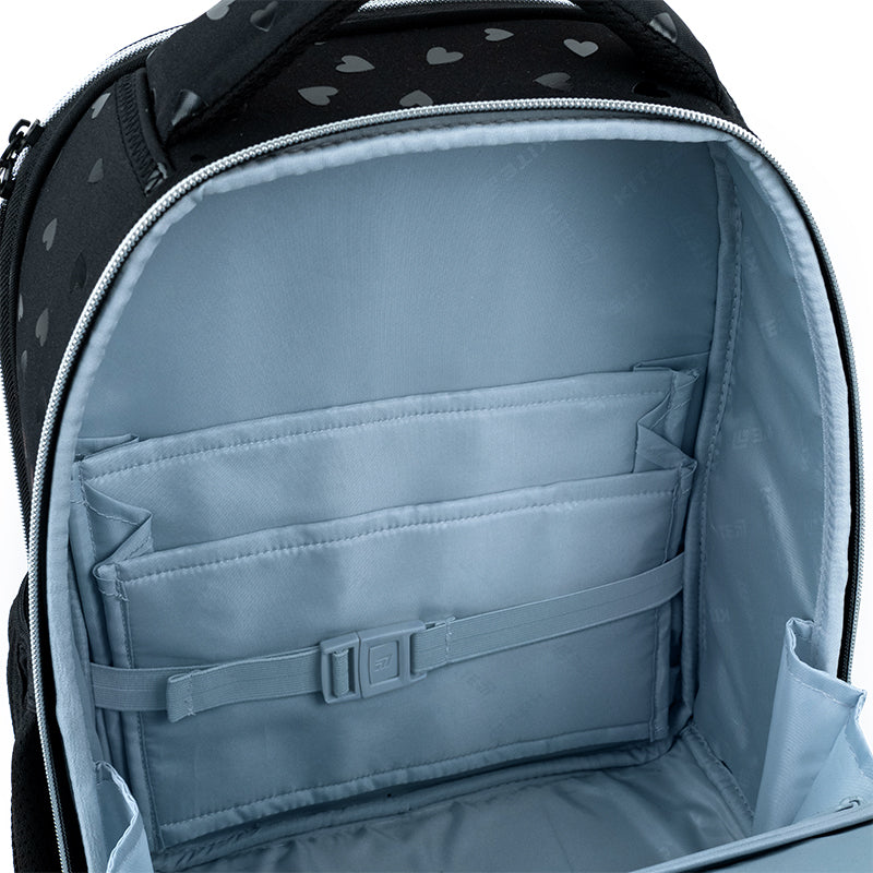 School backpack hard shaped Kite Education Black&Silver K26-556M-2
