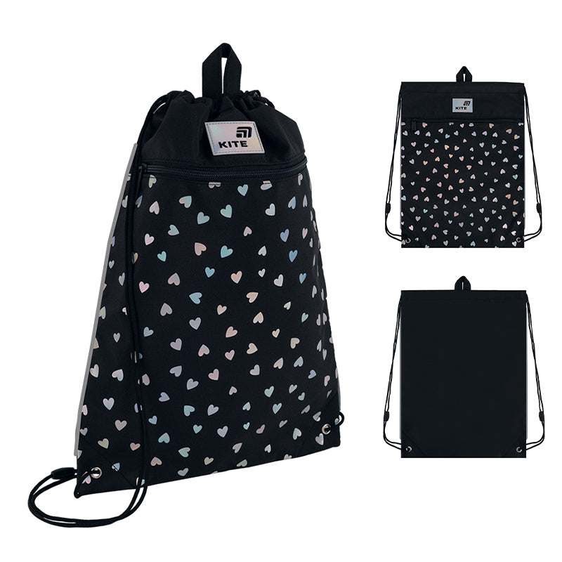 Shoe bag Kite Black&Silver K26-601M-14