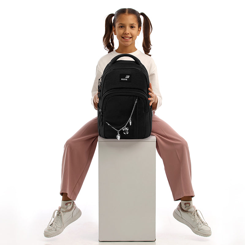 Backpack Kite Education teens Black&Charm K26-2578M-1