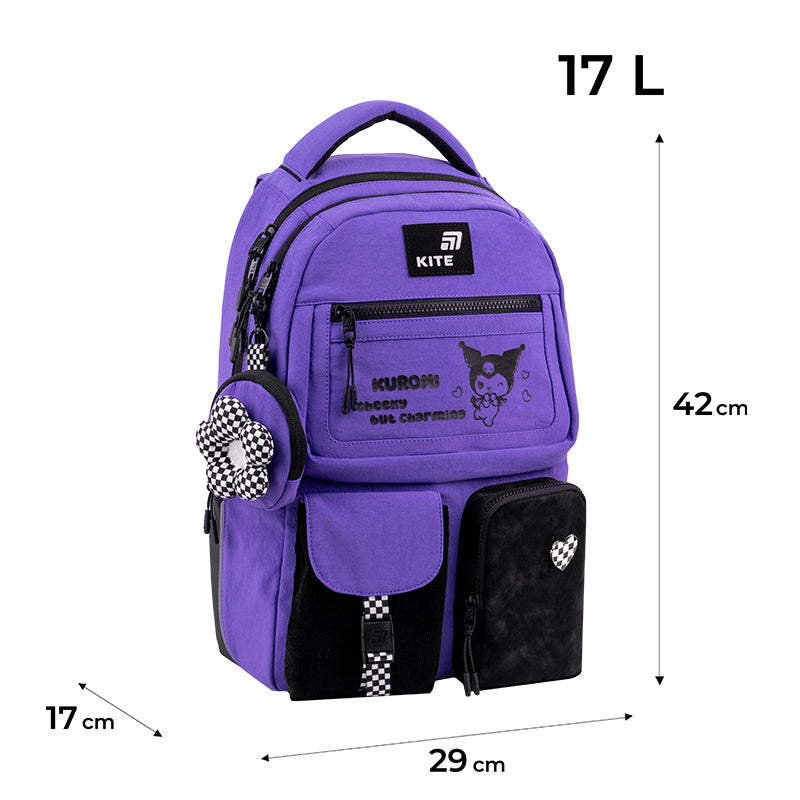 Backpack Kite Education teens Kuromi HK26-2587M-1