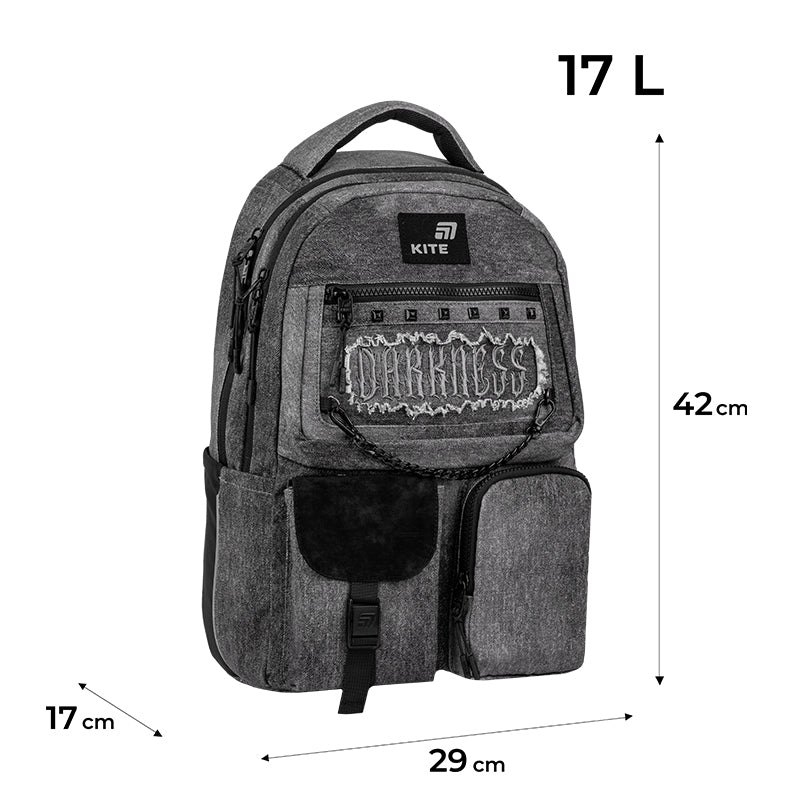 Backpack Kite Education teens Darkness K26-2587M-5