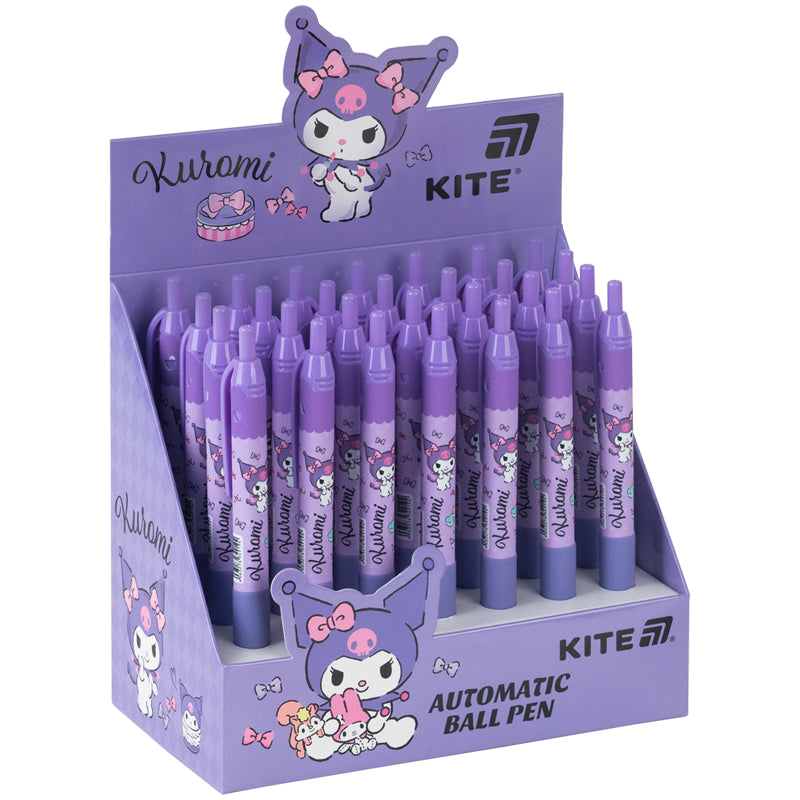 Ballpoint pen retractable Kite Kuromi HK26-039-1, blue