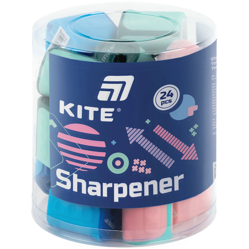 Pencil sharpener with container Kite Twist K26-120, assorted