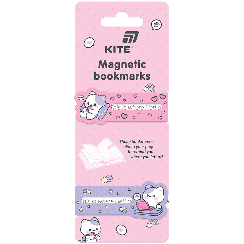 Set of magnetic bookmarks- indexes Kite Kawaii K26-496-1
