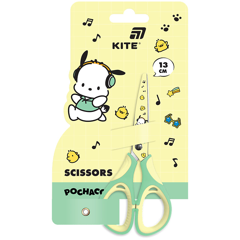 Ножиці дитячі з гумовими вставками і малюнком на лезі Kite Pochacco PC26-148, 13 см