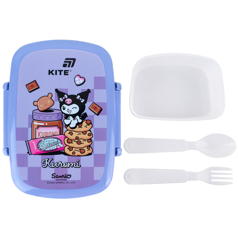 Lunchbox with fork and spoon Kite Kuromi,  HK26-163-2, 750 ml