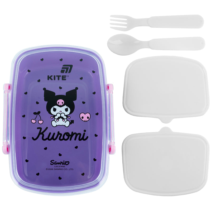 Lunchbox with 2 bowls, fork and spoon  Kite Kuromi, HK26-181-2, 750ml