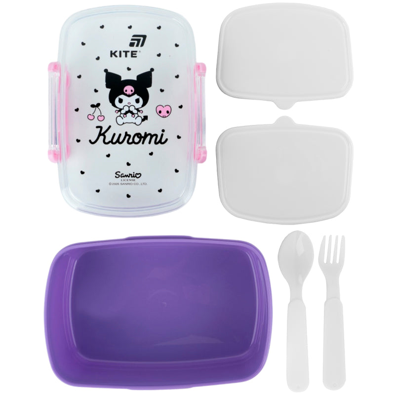 Lunchbox with 2 bowls, fork and spoon  Kite Kuromi, HK26-181-2, 750ml