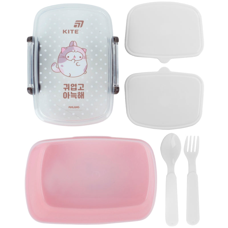 Lunchbox with 2 bowls, fork and spoon  Kite Molang,  ML26-181, 750ml