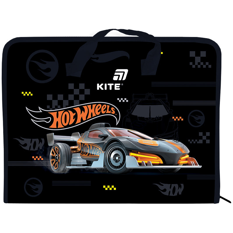 Folder-briefcase with zipper Kite Hot Wheels HW26-202, 1 compartment, A4