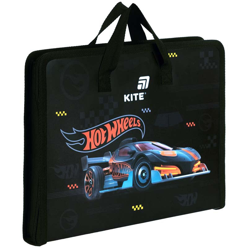 Folder-briefcase with zipper Kite Hot Wheels HW26-202, 1 compartment, A4