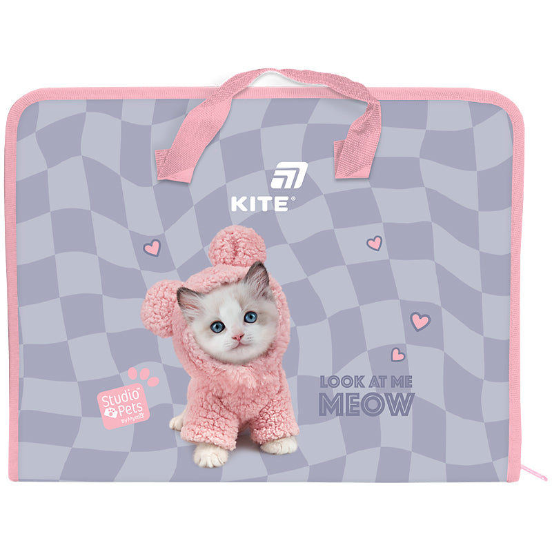 Folder-briefcase with zipper Kite Studio Pets SP26-202, 1 compartment, A4