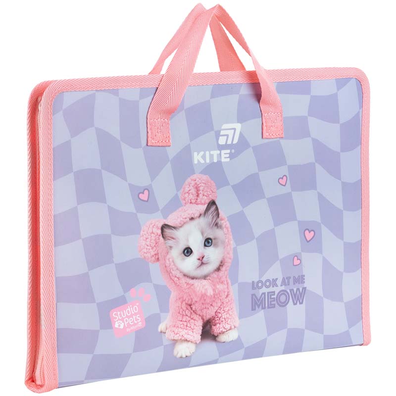 Folder-briefcase with zipper Kite Studio Pets SP26-202, 1 compartment, A4