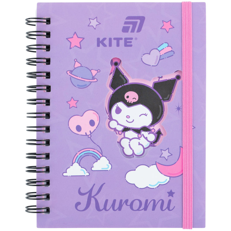 Spiral notebook Kite Kuromi HK26-229, А6, 80 sheets, grid