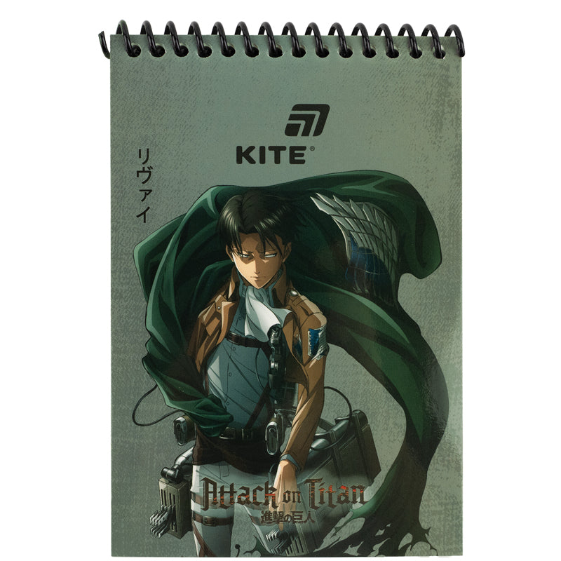 Блокнот на спіралі Kite Attack on Titan AT26-196, А6, 48 аркушів, нелінований