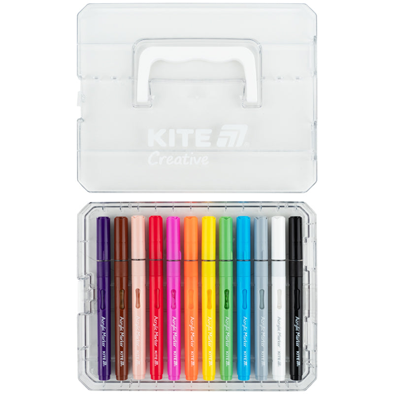 Acrylic markers with liquid ink Kite Creative K-1161, 12 colors