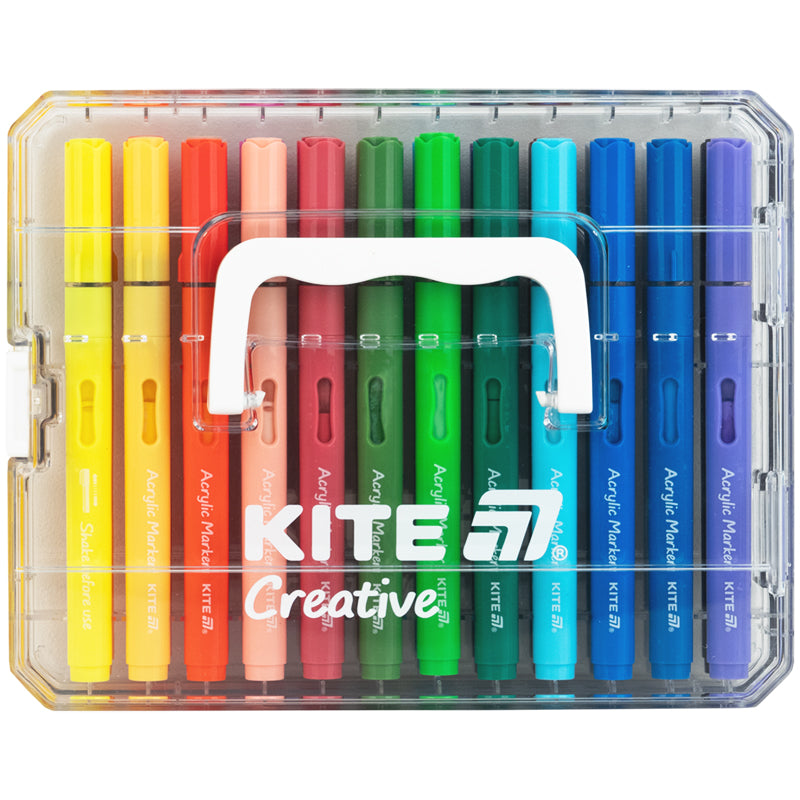 Acrylic markers with liquid ink Kite Creative K-1162, 24 colors