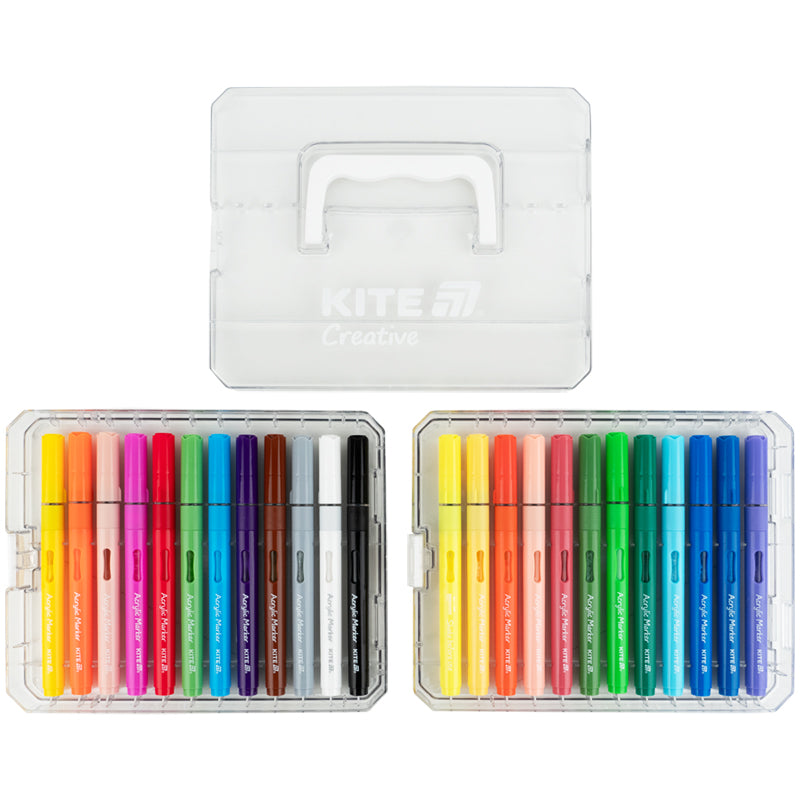 Acrylic markers with liquid ink Kite Creative K-1162, 24 colors