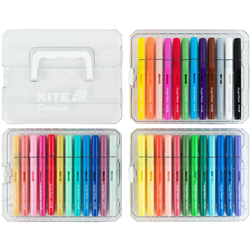 Acrylic markers with liquid ink Kite Creative K-1163, 36 colors