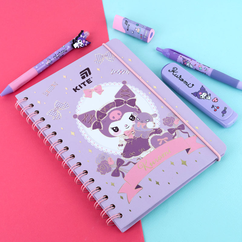 Блокнот на спіралі Kite Kuromi HK26-190-2, A5, 80 аркушів, клітинка