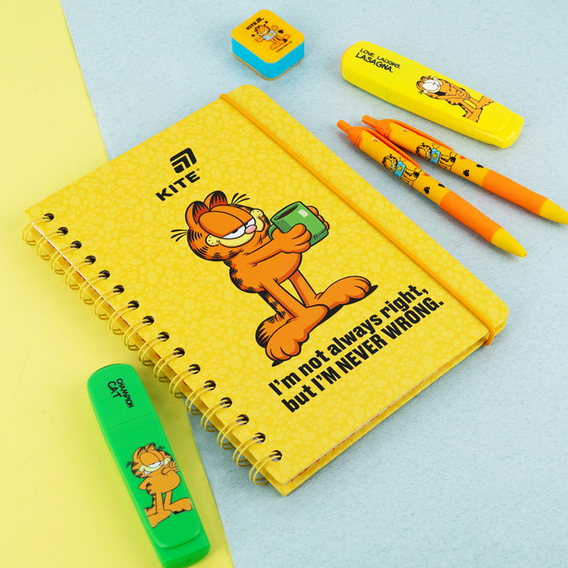 Блокнот на спіралі Kite Garfield GF26-190, A5, 80 аркушів, клітинка