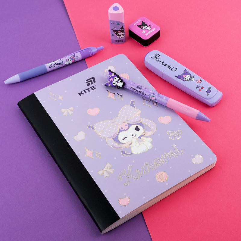 Notebook and page clip Kite Kuromi HK26-192-2, А5, 60 sheets, grid