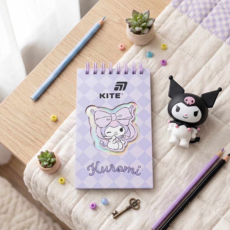 Spiral notebook Kite Kuromi HK26-279-2, А6, 80 sheets, lined