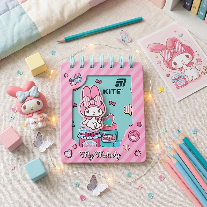 Spiral notebook Kite My Melody HK26-276-2, А6, 80 sheets, grid