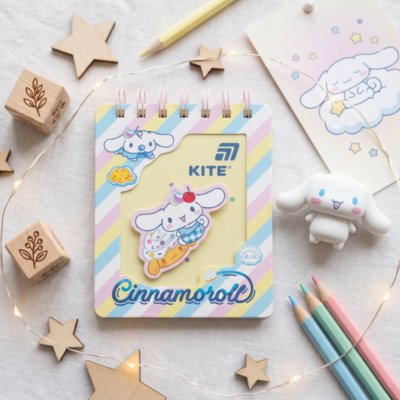 Spiral notebook Kite Cinnamoroll CR26-276, A6, 80 sheets, grid