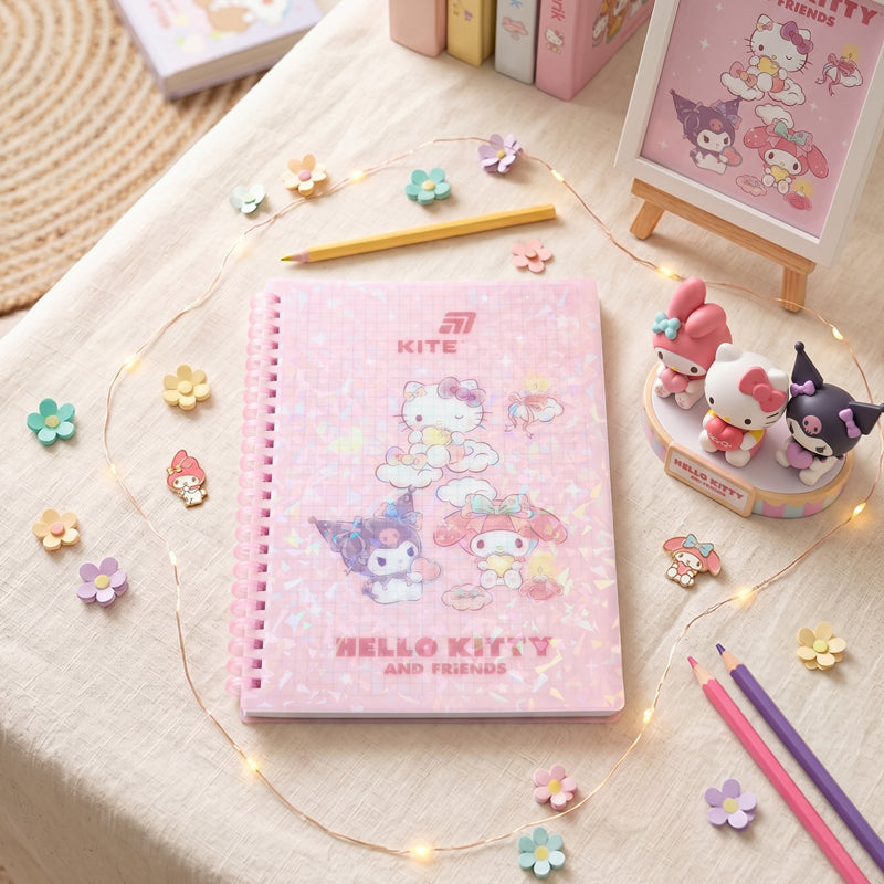 Spiral notebook Hello Kitty HK26-277, А5, 80 sheets, grid, plastic cover