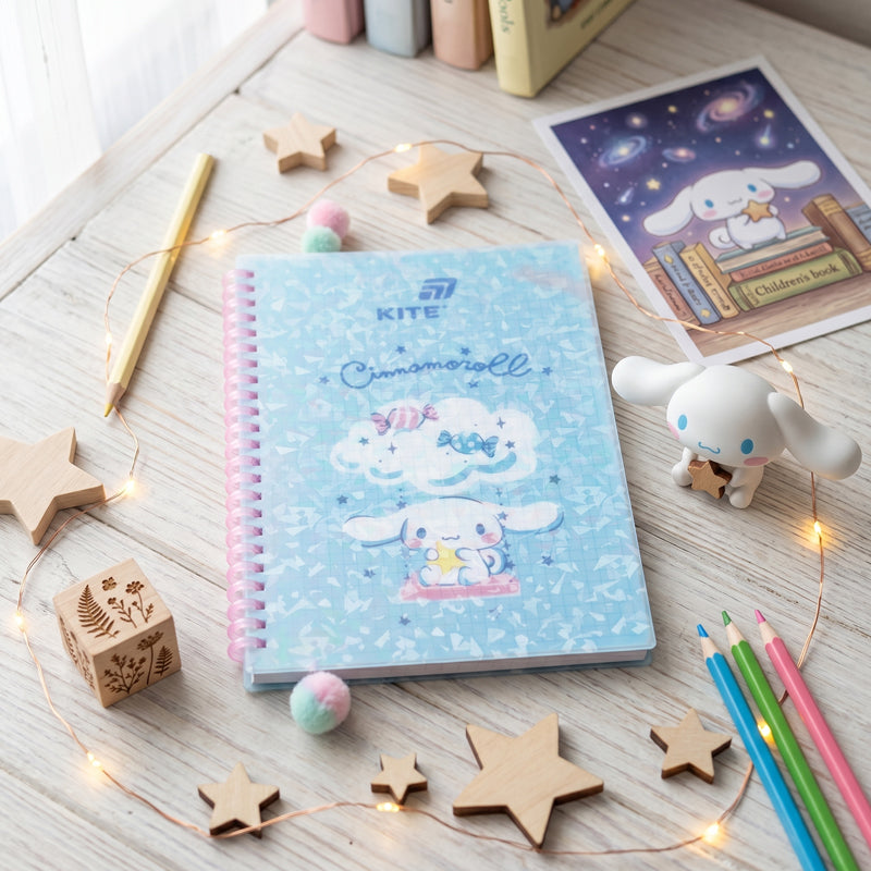 Spiral notebook Cinnamoroll CR26-277, А5, 80 sheets, grid, plastic cover