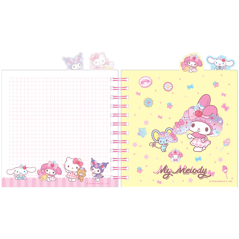 Блокнот з розділювачами на спіралі Hello Kitty HK26-278, 80 аркушів, клітинка, пластикова обкладинка