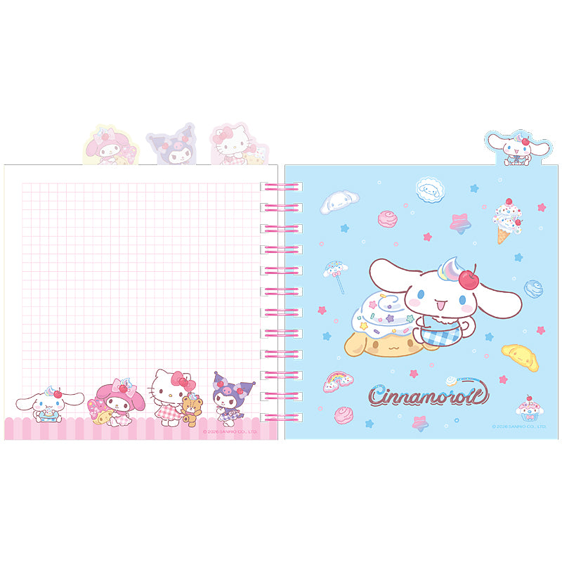 Блокнот з розділювачами на спіралі Hello Kitty HK26-278, 80 аркушів, клітинка, пластикова обкладинка