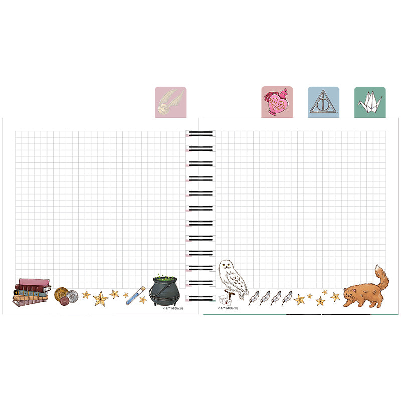 Блокнот з розділювачами на спіралі Harry Potter HP26-278, 80 аркушів, клітинка, пластикова обкладинка