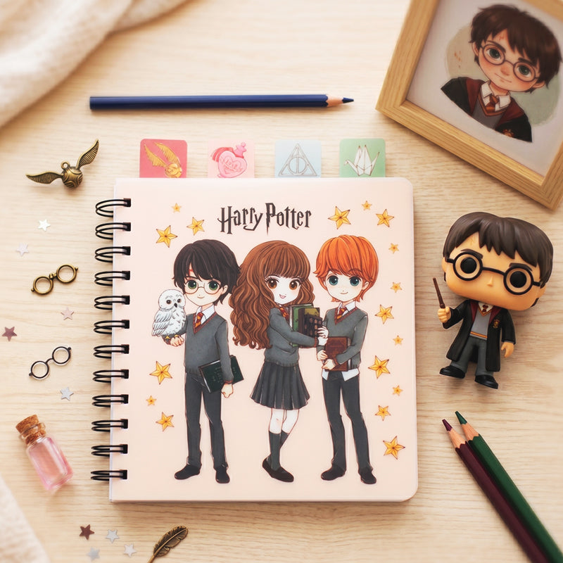 Spiral notebook with dividers Harry Potter HP26-278, 80 sheets, grid, plastic cover