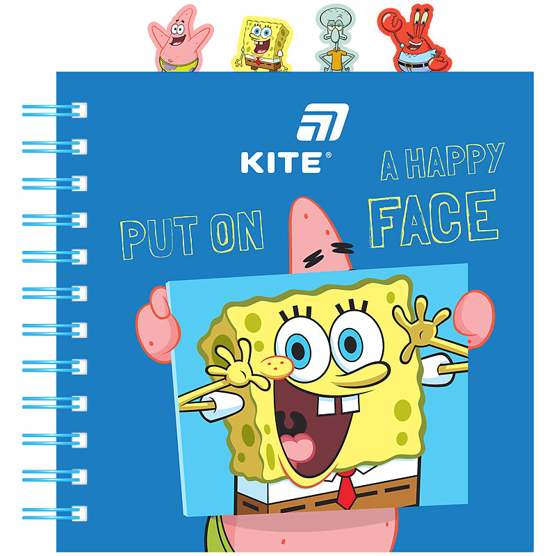 Блокнот з розділювачами на спіралі Sponge Bob SB26-278, 80 аркушів, клітинка, пластикова обкладинка