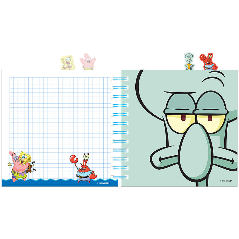 Блокнот з розділювачами на спіралі Sponge Bob SB26-278, 80 аркушів, клітинка, пластикова обкладинка
