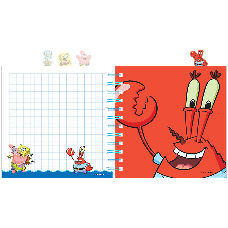 Блокнот з розділювачами на спіралі Sponge Bob SB26-278, 80 аркушів, клітинка, пластикова обкладинка