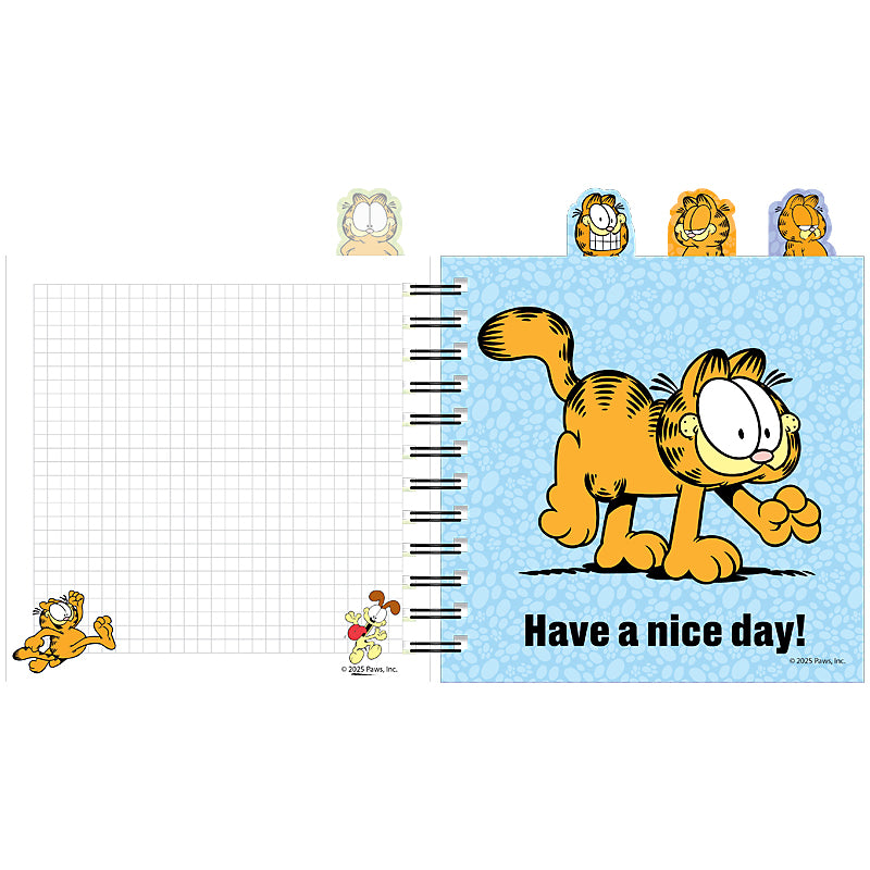 Блокнот з розділювачами на спіралі Garfield GF26-278, 80 аркушів, клітинка, пластикова обкладинка