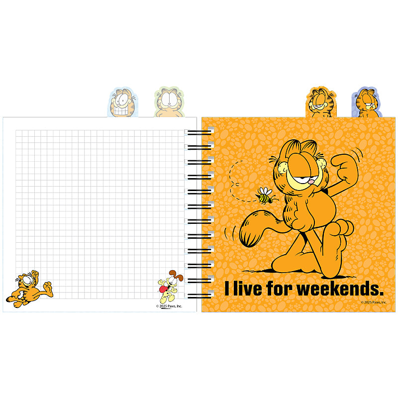 Блокнот з розділювачами на спіралі Garfield GF26-278, 80 аркушів, клітинка, пластикова обкладинка