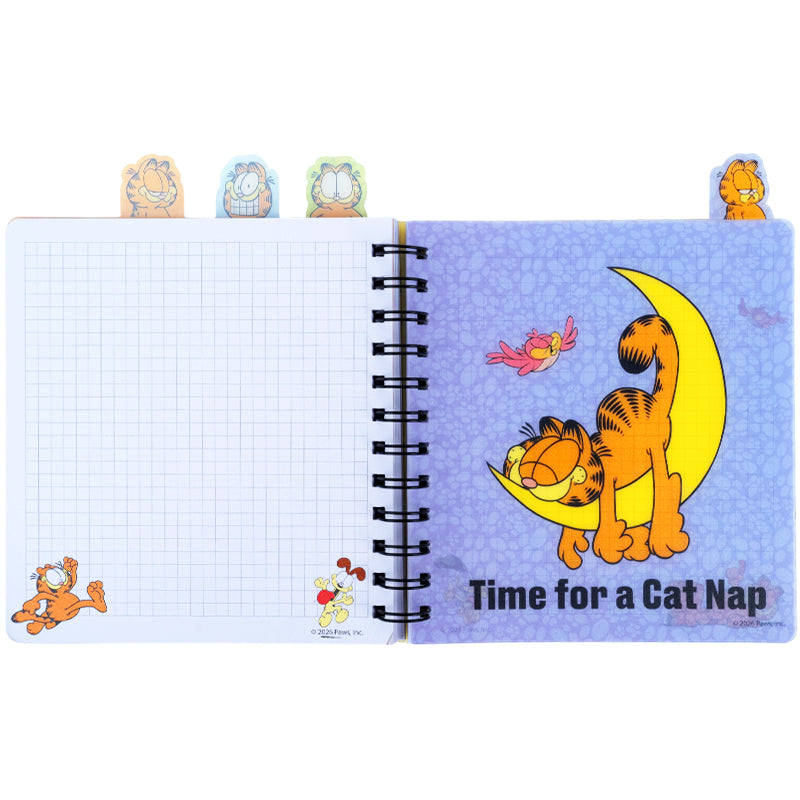 Spiral notebook with dividers Garfield GF26-278, 80 sheets, grid, plastic cover